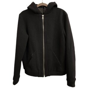 Joe's men's hooded bomber jacket size M Minimalist Casual closet staple wool ble
